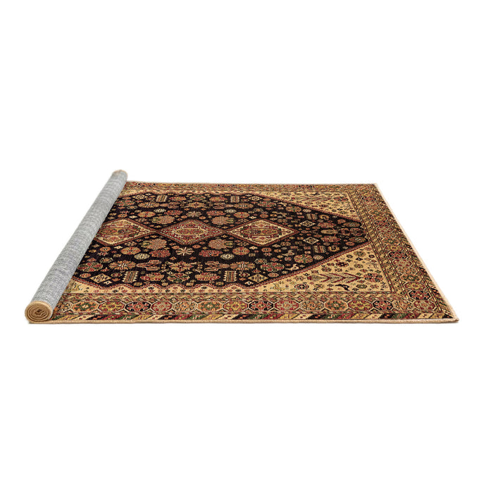 Sideview of Machine Washable Oriental Brown Industrial Rug, wshurb2282brn