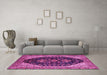 Machine Washable Oriental Pink Industrial Rug in a Living Room, wshurb2282pnk