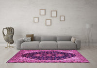 Machine Washable Oriental Pink Industrial Rug, wshurb2282pnk