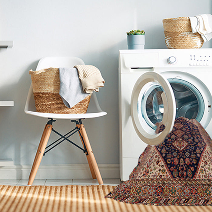 Machine Washable Industrial Modern Camel Brown Rug in a Washing Machine, wshurb2282