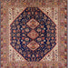 Square Mid-Century Modern Camel Brown Oriental Rug, urb2282