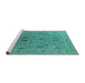 Sideview of Machine Washable Oriental Turquoise Industrial Area Rugs, wshurb2283turq