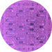 Round Oriental Purple Industrial Rug, urb2283pur