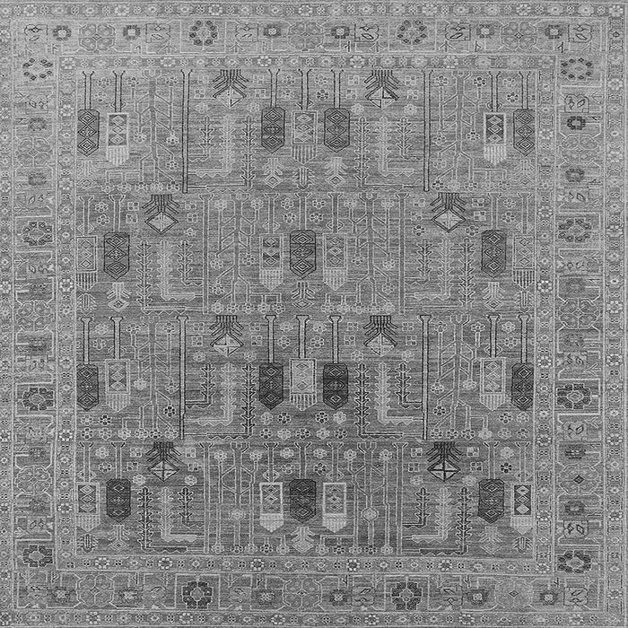 Square Oriental Gray Industrial Rug, urb2283gry