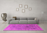 Machine Washable Oriental Pink Industrial Rug, wshurb2283pnk