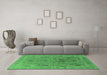 Machine Washable Oriental Emerald Green Industrial Area Rugs in a Living Room,, wshurb2283emgrn