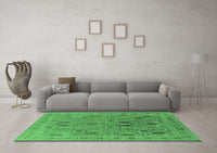 Machine Washable Oriental Emerald Green Industrial Rug, wshurb2283emgrn