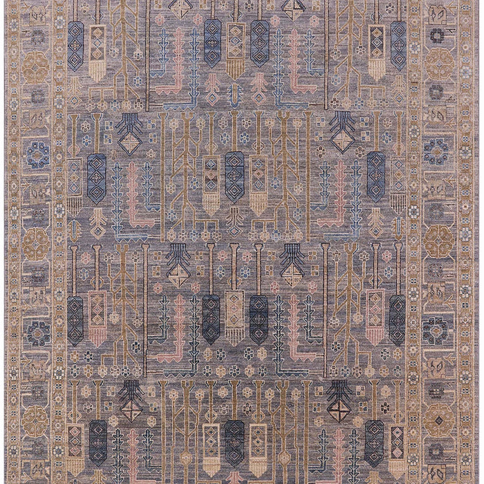 Mid-Century Modern Puce Purple Oriental Rug, urb2283