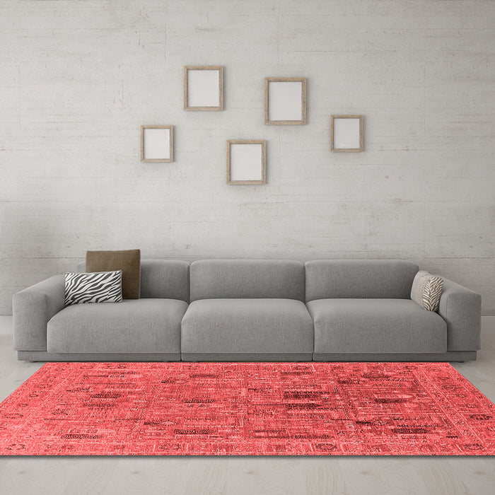Industrial Red Washable Rugs