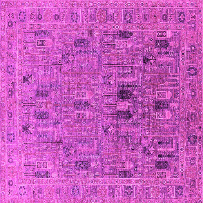 Square Machine Washable Oriental Pink Industrial Rug, wshurb2283pnk