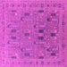Square Machine Washable Oriental Pink Industrial Rug, wshurb2283pnk