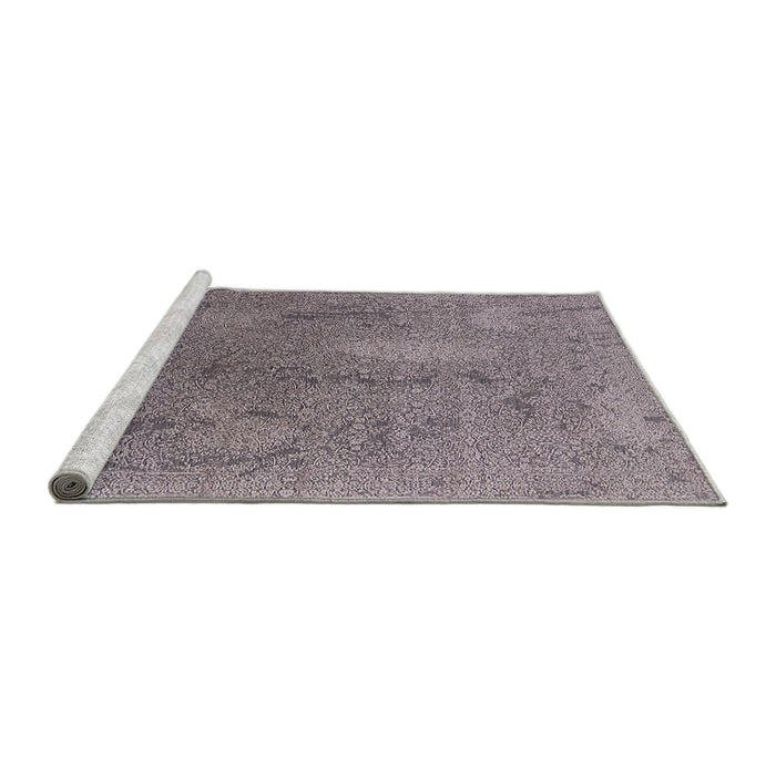 Sideview of Machine Washable Industrial Modern Silver Pink Rug, wshurb2284