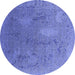 Round Oriental Blue Industrial Rug, urb2284blu