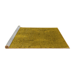 Sideview of Machine Washable Oriental Yellow Industrial Rug, wshurb2284yw