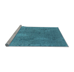 Sideview of Machine Washable Oriental Light Blue Industrial Rug, wshurb2284lblu