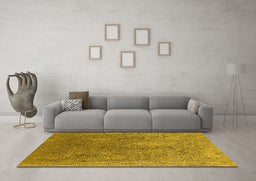 Machine Washable Oriental Yellow Industrial Rug in a Living Room, wshurb2284yw