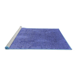 Sideview of Machine Washable Oriental Blue Industrial Rug, wshurb2284blu