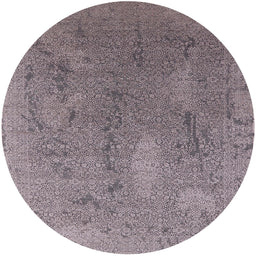 Round Machine Washable Industrial Modern Silver Pink Rug, wshurb2284