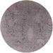 Round Machine Washable Industrial Modern Silver Pink Rug, wshurb2284