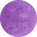 Round Oriental Purple Industrial Rug, urb2284pur