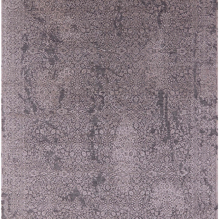 Mid-Century Modern Silver Pink Oriental Rug, urb2284