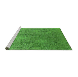 Sideview of Machine Washable Oriental Green Industrial Area Rugs, wshurb2284grn
