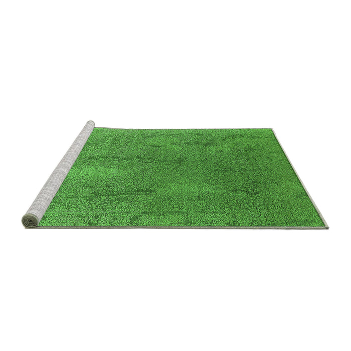 Sideview of Machine Washable Oriental Green Industrial Area Rugs, wshurb2284grn