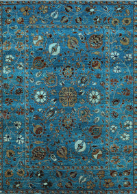 Oriental Light Blue Traditional Rug, urb2285lblu