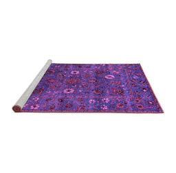 Sideview of Machine Washable Oriental Purple Traditional Area Rugs, wshurb2285pur