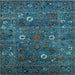 Square Oriental Light Blue Traditional Rug, urb2285lblu