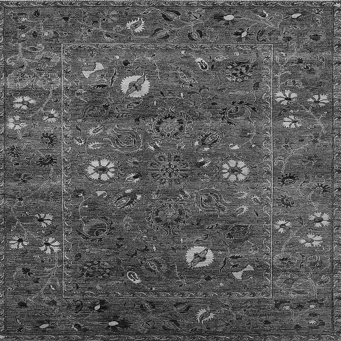 Square Machine Washable Oriental Gray Traditional Rug, wshurb2285gry