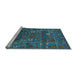 Sideview of Machine Washable Oriental Light Blue Traditional Rug, wshurb2285lblu