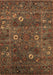 Machine Washable Oriental Brown Traditional Rug, wshurb2285brn