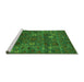 Sideview of Machine Washable Oriental Green Traditional Area Rugs, wshurb2285grn