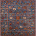 Square Mid-Century Modern Red Oriental Rug, urb2285