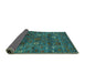 Sideview of Oriental Turquoise Traditional Rug, urb2285turq
