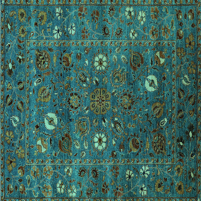 Square Oriental Turquoise Traditional Rug, urb2285turq
