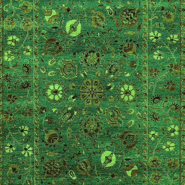 Oriental Green Traditional Rug, urb2285grn
