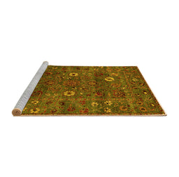 Sideview of Machine Washable Oriental Yellow Traditional Rug, wshurb2285yw