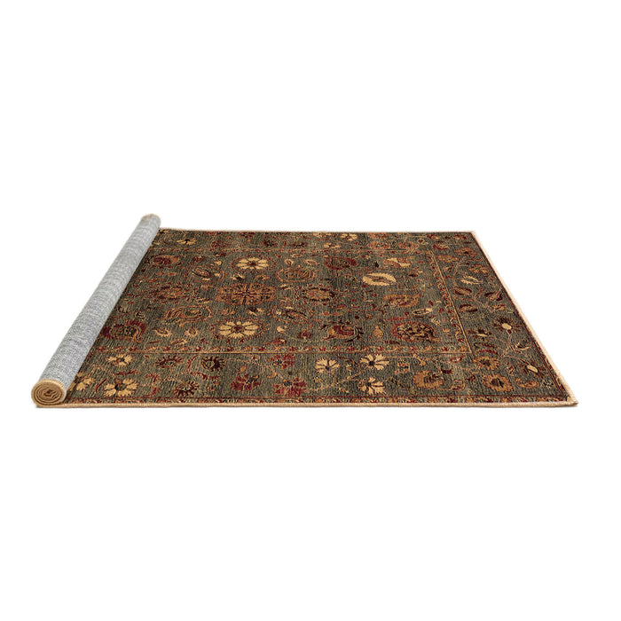 Sideview of Machine Washable Oriental Brown Traditional Rug, wshurb2285brn