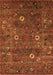 Machine Washable Oriental Orange Traditional Area Rugs, wshurb2285org