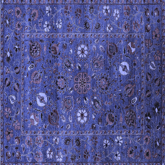 Square Oriental Blue Traditional Rug, urb2285blu