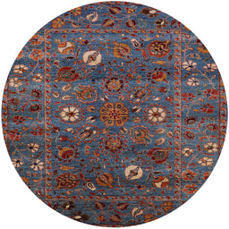 Round Machine Washable Industrial Modern Vermilion Red Rug, wshurb2285