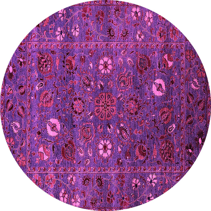 Round Oriental Pink Traditional Rug, urb2285pnk