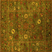 Square Oriental Yellow Traditional Rug, urb2285yw
