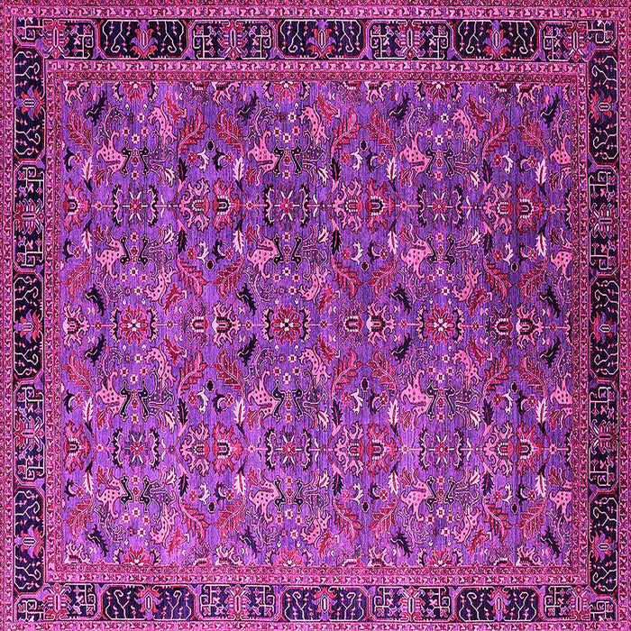 Square Machine Washable Oriental Pink Traditional Rug, wshurb2286pnk