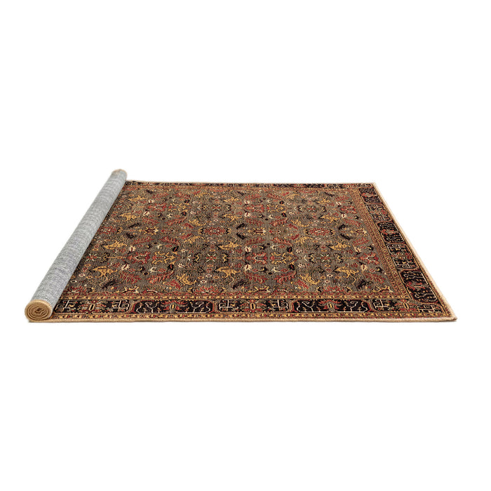 Sideview of Machine Washable Oriental Brown Traditional Rug, wshurb2286brn