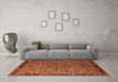 Machine Washable Oriental Orange Traditional Area Rugs in a Living Room, wshurb2286org