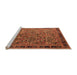 Sideview of Machine Washable Oriental Orange Traditional Area Rugs, wshurb2286org