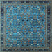 Square Oriental Light Blue Traditional Rug, urb2286lblu